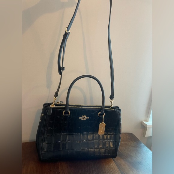 Brand New without tags Coach Black Crocodile Surrey Carryall Bag - Picture 3 of 13